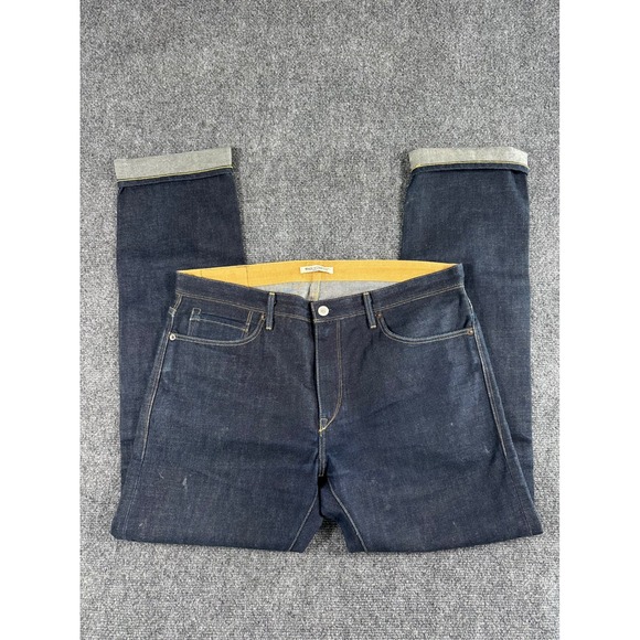 Levi's Made Crafted Other - Levis Jeans Mens 34x32 Selvedged Dark Wash Slim Fit Denim Zip Fly Made in USA